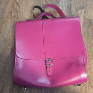 Pink Large Leather Backpack (Portrait)